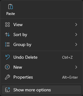 Modern compact context menu